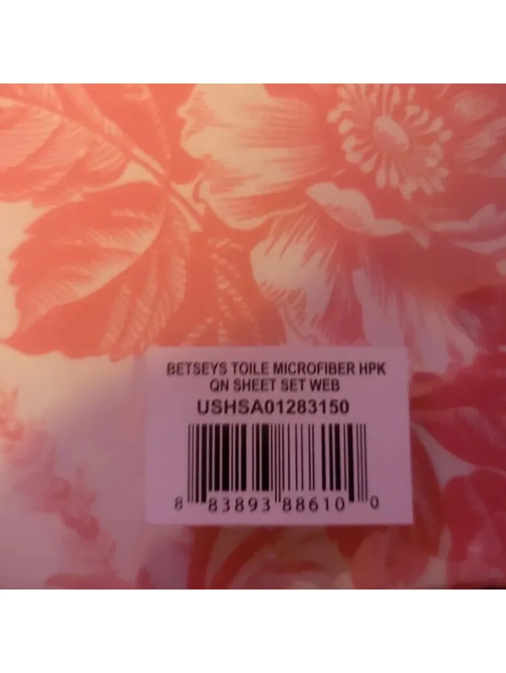 BETSEY JOHNSON HOT PINK FLOWERS FLAT SHEET ONLY - 1 PIECE - QUEEN - MICROFIBER